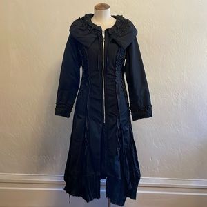 Alexo ruffle pleat long coat